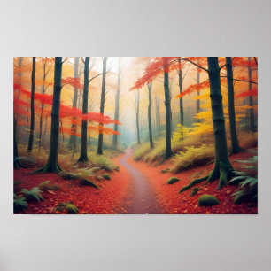 Affiche Paysage panoramique Forêt d'automne Nature Tranqui