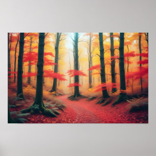 Affiche Paysage panoramique Forêt d'automne Nature Tranqui