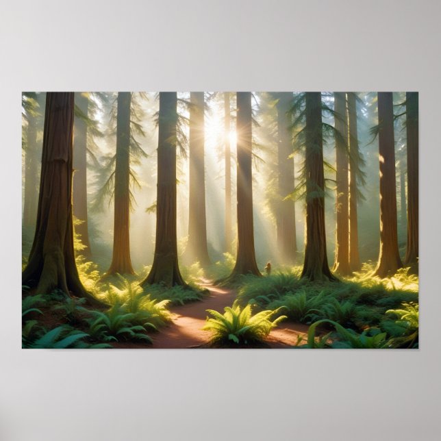 Affiche Paysage panoramique Forêt Nature Paysage paisible (Devant)