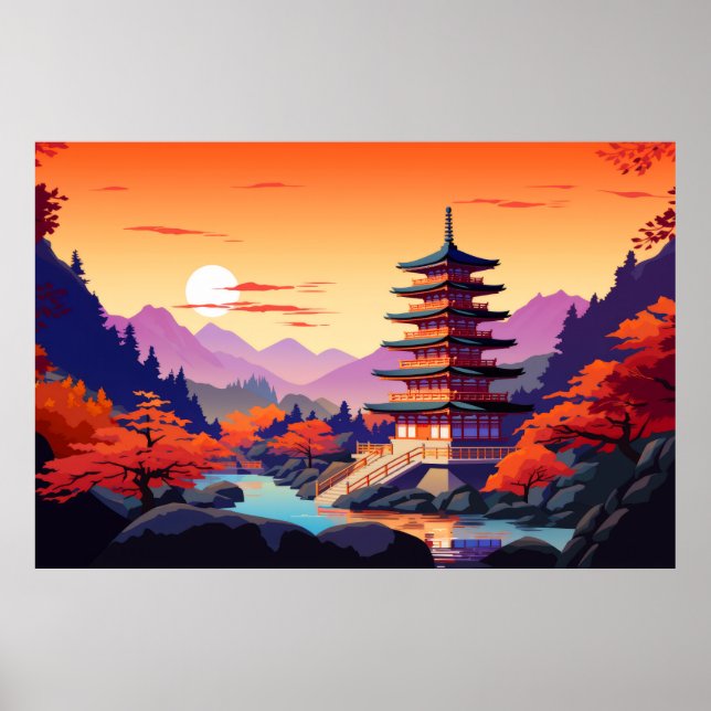 Affiche Paysage Panoramique Oriental Paysage Nature (Devant)