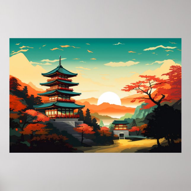 Affiche Paysage Panoramique Oriental Paysage Nature (Devant)