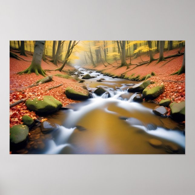 Affiche Paysage panoramique Rivière panoramique Nature Tra (Devant)