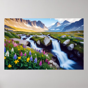Affiche Paysage panoramique Vallée de la prairie Nature Tr