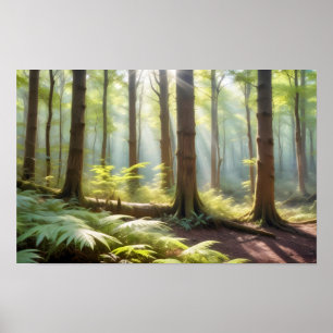 Affiche Paysage panoramique Voie de la forêt Nature Tranqu