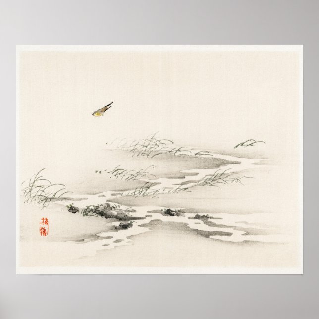 Affiche Paysage par Kōno Bairei (1844-1895) (Devant)