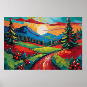 Affiche Paysage paysager coloré