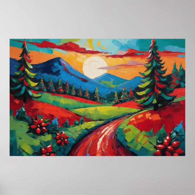Affiche Paysage paysager coloré (Devant)