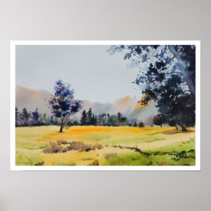 Affiche Paysage peinture aquarelle