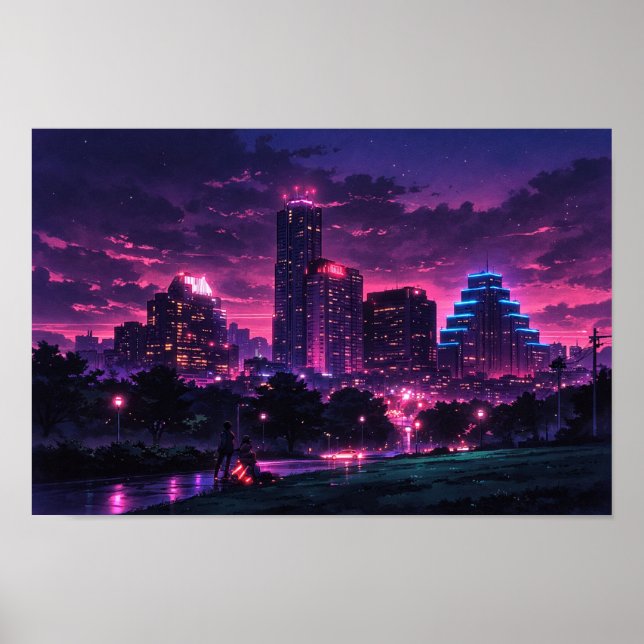 Affiche Paysage photographique Art néon édité (Devant)