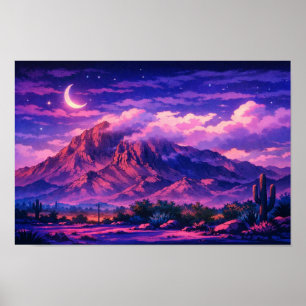 Affiche Paysage photographique Art néon édité