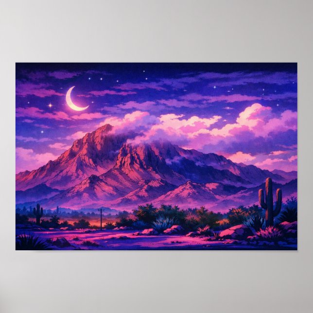 Affiche Paysage photographique Art néon édité (Devant)