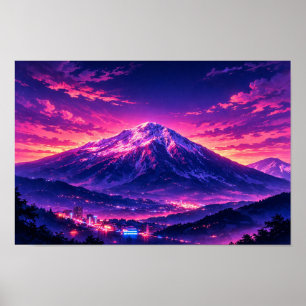 Affiche Paysage photographique Art néon édité
