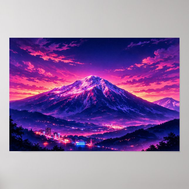 Affiche Paysage photographique Art néon édité (Devant)