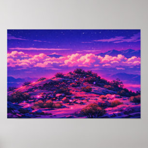 Affiche Paysage photographique Art néon édité