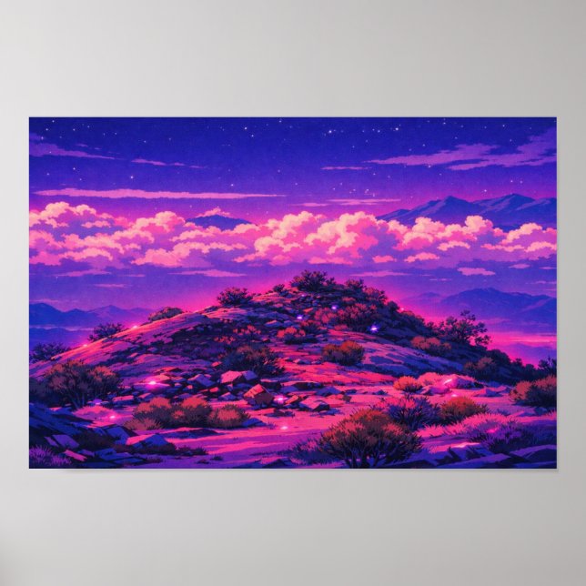 Affiche Paysage photographique Art néon édité (Devant)