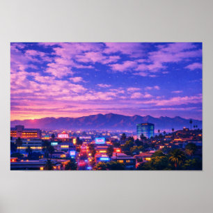Affiche Paysage photographique Art néon édité