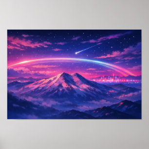 Affiche Paysage photographique Art néon édité