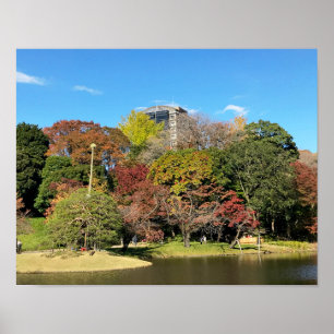 Affiche Paysage pittoresque avec couleur automne