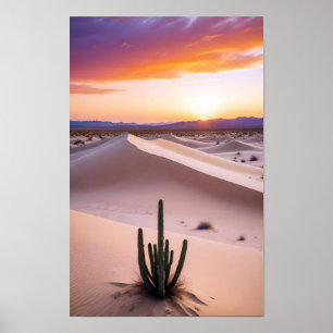 Affiche Paysage pittoresque Désert Coucher du soleil Natur