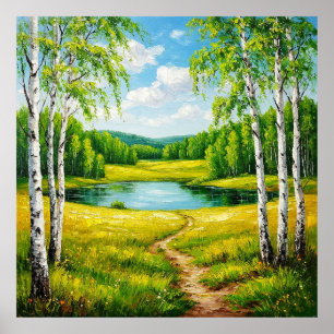 Affiche Paysage pittoresque d'un lac Serene