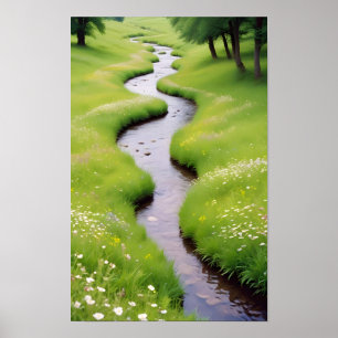 Affiche Paysage pittoresque Forêt Flux Nature Calme