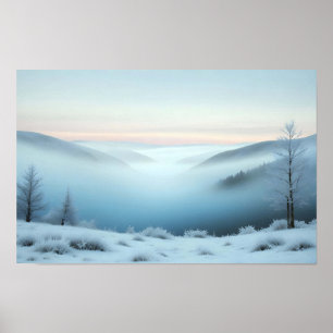 Affiche Paysage pittoresque Montagnes d'hiver Nature Art