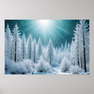 Affiche Paysage pittoresque Montagnes hiver Nature Calme