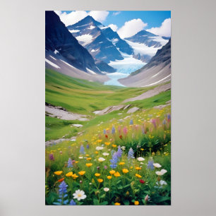 Affiche Paysage pittoresque Montagnes Vallée Nature Calme