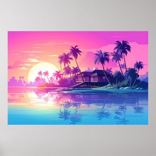 Affiche Paysage Plage tropicale Paysage Nature (Devant)