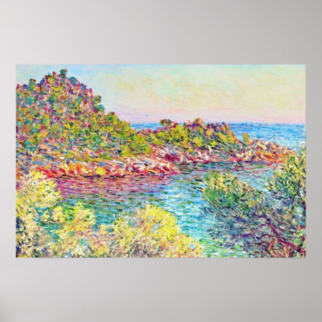 Affiche Paysage près de Monte Carlo (par Claude Monet) (Devant)