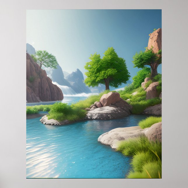 Affiche Paysage réaliste et naturel (Devant)