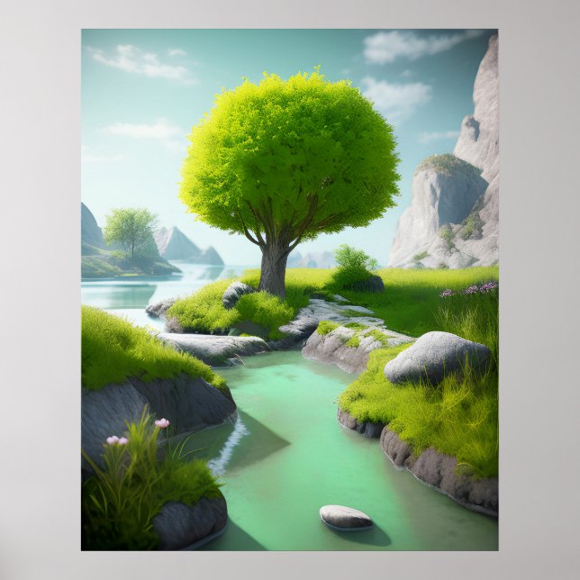 Affiche Paysage Réaliste Et Naturel (Devant)
