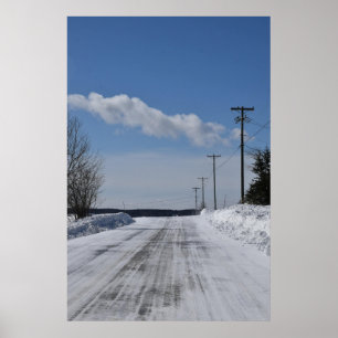 Affiche Paysage routier d'hiver QC, Canada