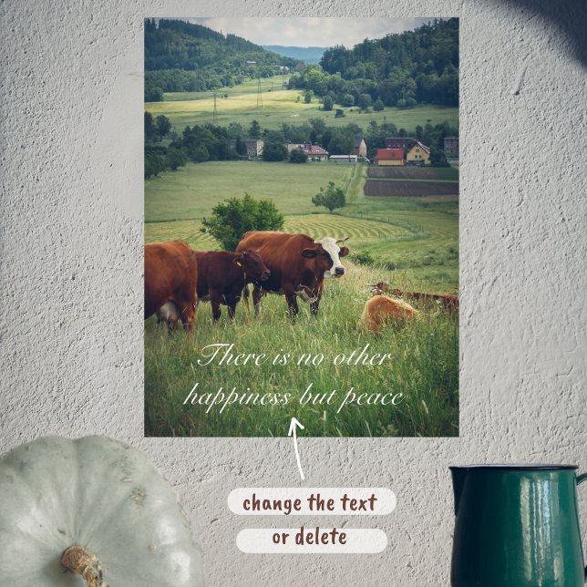 Affiche Paysage rural avec vaches (Créateur téléchargé)