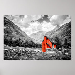 Affiche Paysage rural Photographie noir et blanc