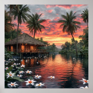Affiche Paysage Scénique sur Toile Vue de la Nature