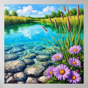 Affiche Paysage serein avec lac clair