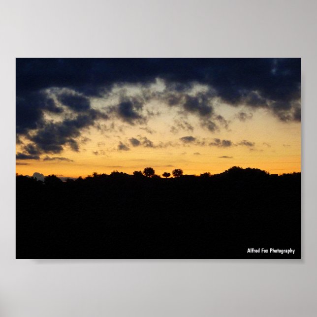 Affiche Paysage Silhouette Crépusculaire (Devant)