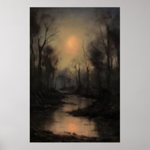 Affiche Paysage Sombre de Forêt Morte, Académie Sombre