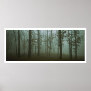 Affiche Paysage sombre panoramique de forêt