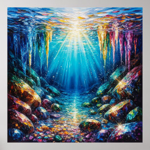 Affiche Paysage sous-marin vibrant aux couleurs chatoyante