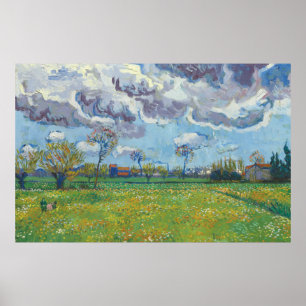 Affiche Paysage sous un ciel orageux Vincent Gogh
