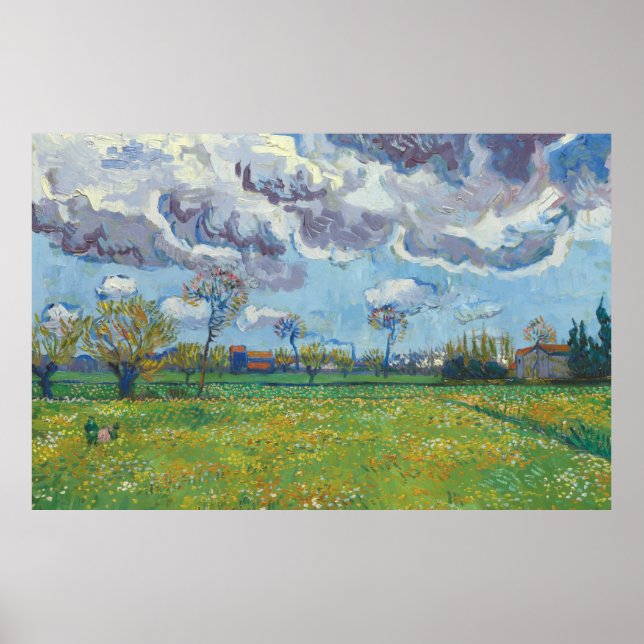 Affiche Paysage sous un ciel orageux Vincent Gogh (Devant)