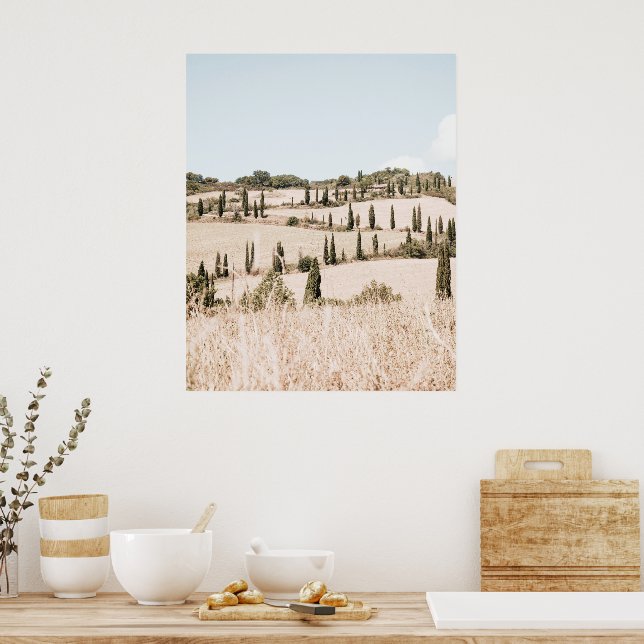 Affiche Paysage Toscane Couleurs douces (Cuisine)