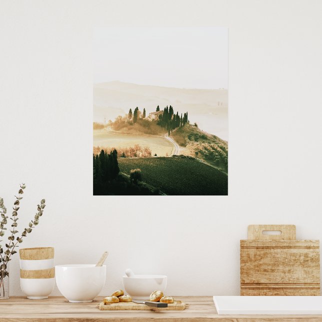 Affiche Paysage Toscane Couleurs douces (Cuisine)