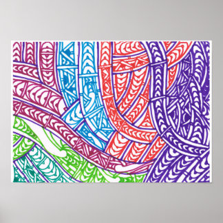 Affiche Paysage tribal abstrait par RRW