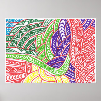 Affiche Paysage tribal abstrait par RRW