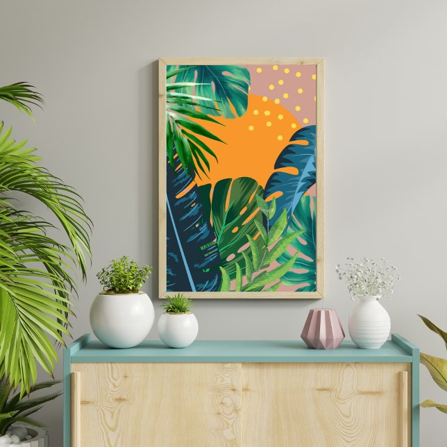Affiche Paysage tropical Sunset Jungle Abstrait (Créateur téléchargé)