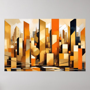 Affiche Paysage urbain abstrait Fond d'architecture modern