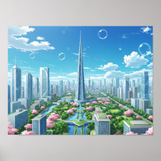 Affiche Paysage urbain Art Abstrait Conception architectur